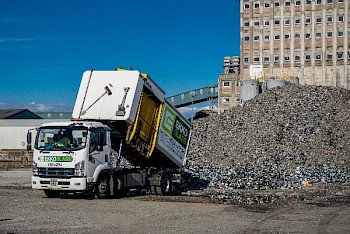 ekko glass recycling truck dumping